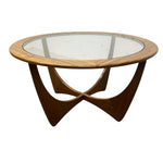 Load image into Gallery viewer, Wooden coffee table with glass top on a white background
