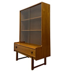 Load image into Gallery viewer, side of a wooden bookcase cabinet
