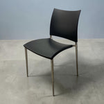 Load image into Gallery viewer, leather black dining chair with aluminium legs
