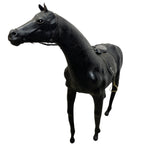 Load image into Gallery viewer, Black horse model with a bridle on a white background
