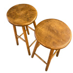 Load image into Gallery viewer, Two wooden stools on a white background
