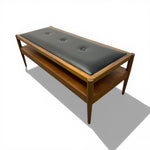 Load image into Gallery viewer, Wooden bench with a BLACK Cushion on a white background
