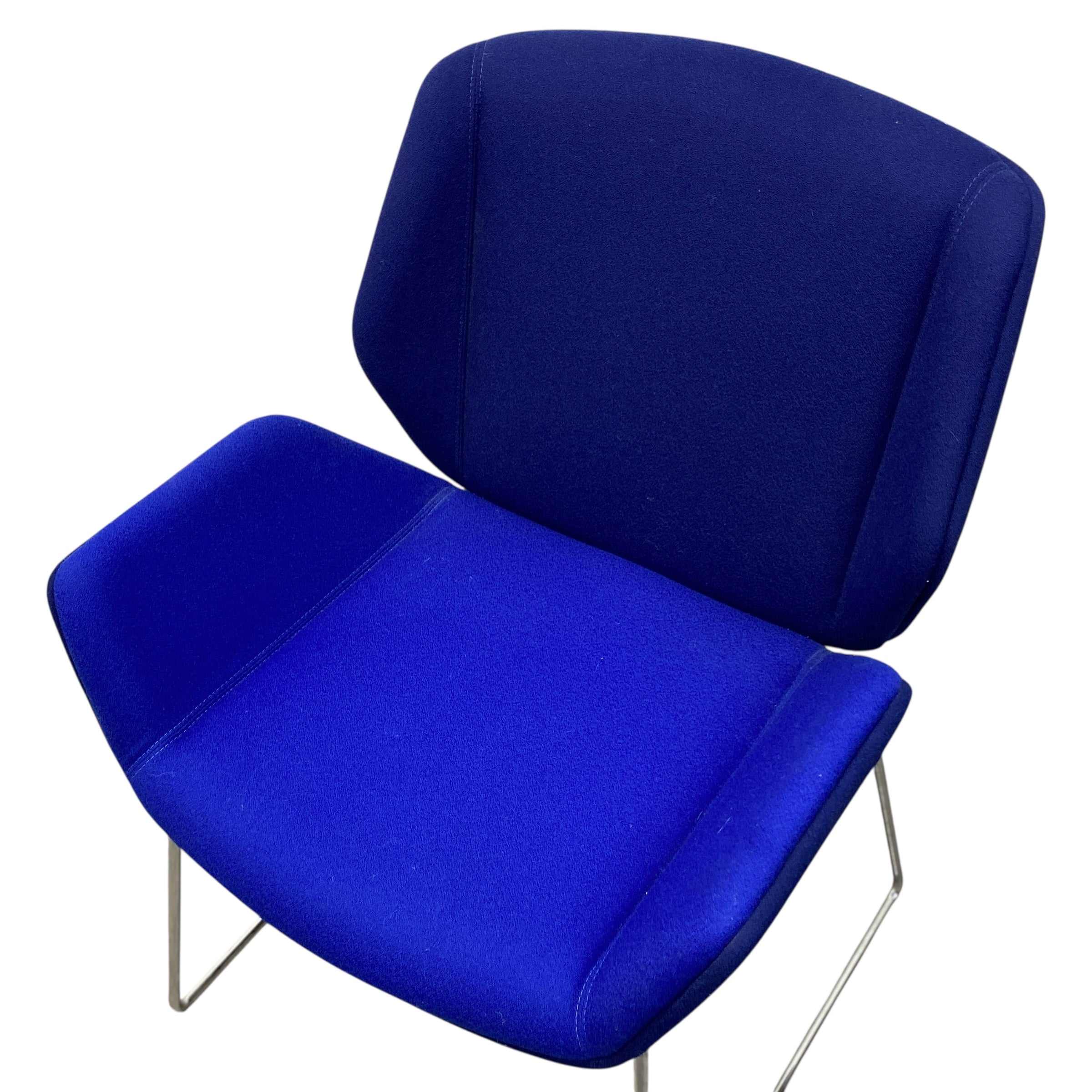 Blue chair with a white background