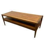 Load image into Gallery viewer, Wooden coffee table with a shelf on a white background
