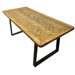 Load image into Gallery viewer, Wooden table with a geometric pattern on a white background
