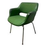 Load image into Gallery viewer, Green chair with striped pattern on a white background
