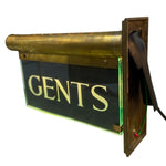 Load image into Gallery viewer, Vintage-style 'GENTS' sign with brass finish on a white background
