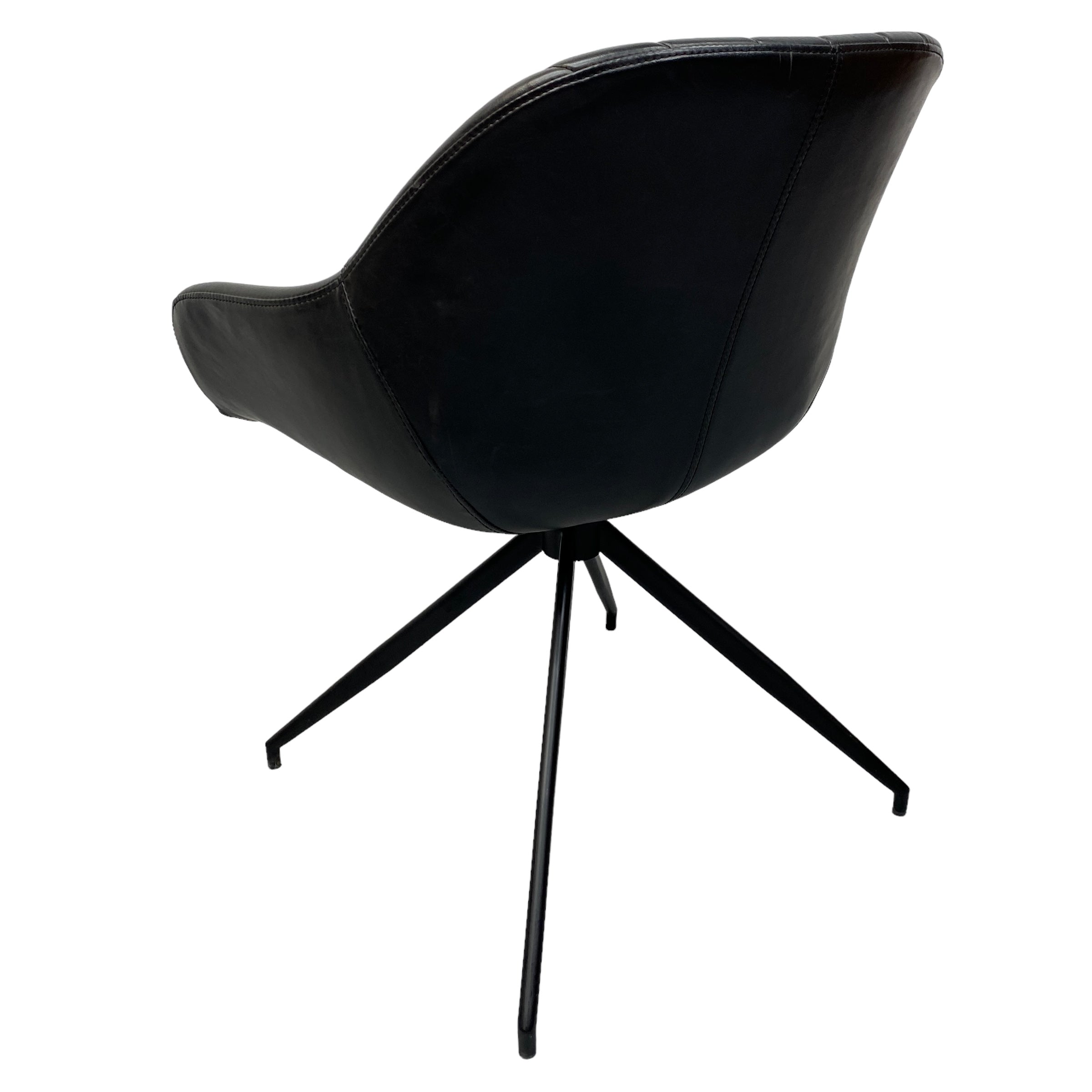 Black Steel Legs Contemporary Dining Chair Desk Chair Black Vinyl