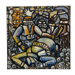 Load image into Gallery viewer, Abstract artwork with geometric shapes and colors on a textured background
