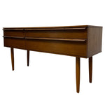Load image into Gallery viewer, Wooden desk with drawers on a white background
