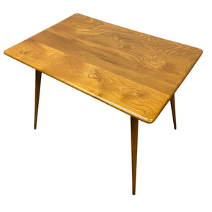 Wooden table with a white background