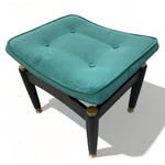Load image into Gallery viewer, Green Velvet Vintage Stool Ebonised 1950s G Plan
