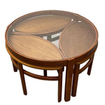 Load image into Gallery viewer, Wooden table with glass top on a white background
