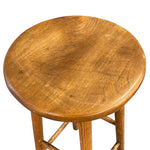 Load image into Gallery viewer, Wooden stool with a round seat on a white background
