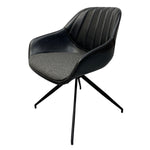 Load image into Gallery viewer, Tub Chair Side On Contemporary Dining Chair Desk Chair Black Vinyl
