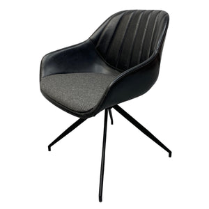 Tub Chair Side On Contemporary Dining Chair Desk Chair Black Vinyl
