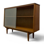 Load image into Gallery viewer, Wooden cabinet with a glass door on a white background
