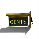 Load image into Gallery viewer, Brass 'GENTS' sign on a white background
