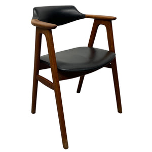 black leather Midcentury Desk Chair Erik Kirkegaard Danish