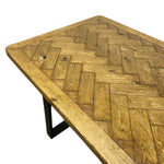 Load image into Gallery viewer, rectangular dining table parquet steel legs
