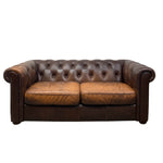 Load image into Gallery viewer, Brown leather sofa on a white background
