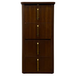 Load image into Gallery viewer, four drawer wooden filing cabinet with brass handles
