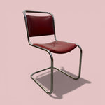 Load image into Gallery viewer, red rexine and tubular steel chair
