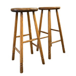 Load image into Gallery viewer, Two wooden bar stools on a white background

