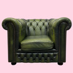 Load image into Gallery viewer, Chesterfield Chair Green Leather
