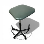Load image into Gallery viewer, Green stool with a black metal base on a white background
