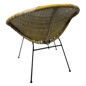 back of Midcentury Atomic Satellite Chair Striped