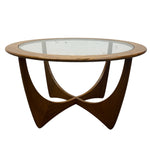 Load image into Gallery viewer, Wooden coffee table with glass top on a white background
