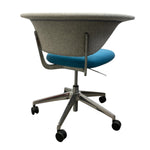 Load image into Gallery viewer, Chair with gray backrest and blue seat on a white background

