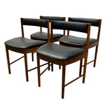 Load image into Gallery viewer, FOUR BLACK VINYL DINING CHAIRS 
