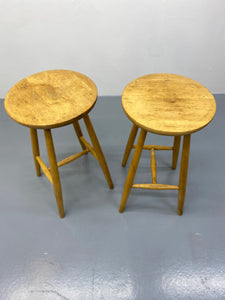 Vintage Beech Stools Swedish