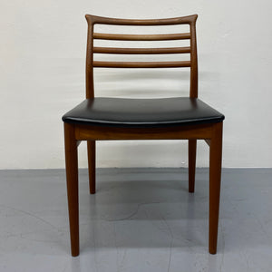 Teak And Vinyl Danish Dining Chairs Erling Torvits Six