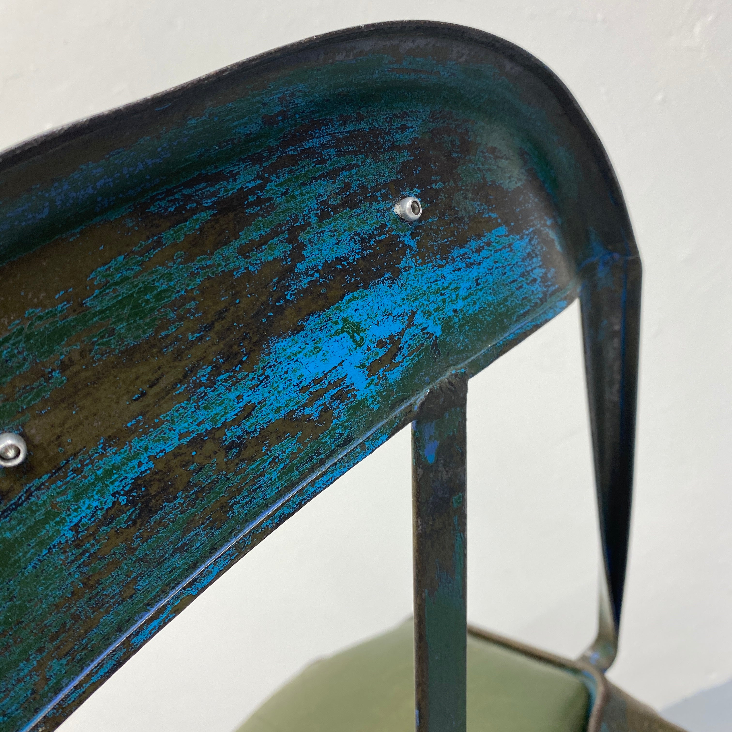 Blue Green Steel Chair