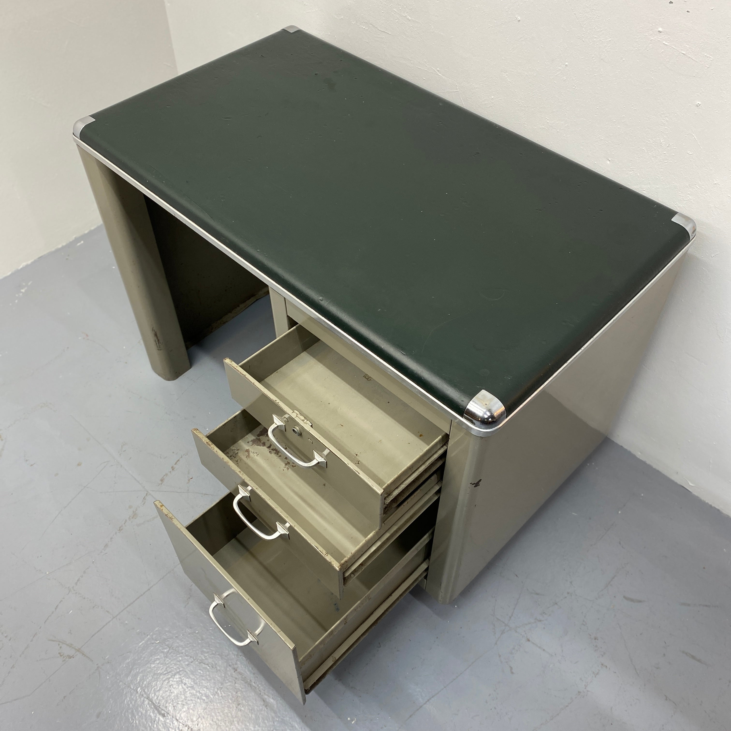Open Desk Drawers Industrial Desk Vintage Howden