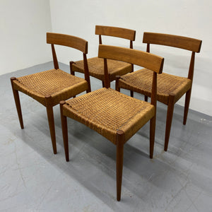 TEAK Danish Arne Hovmand Olsen Dining Chairs Four
