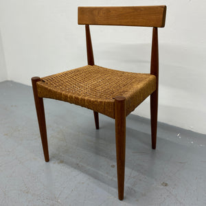 teak Danish Arne Hovmand Olsen Dining Chairs Four