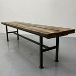 Load image into Gallery viewer, Steel Legs Pine Bench
