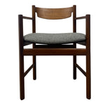 Load image into Gallery viewer, Wooden chair with a gray cushion on a white background
