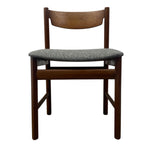 Load image into Gallery viewer, Wooden chair with a gray cushion on a white background
