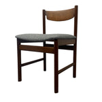 Load image into Gallery viewer, Wooden chair with a gray cushion on a white background
