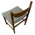 Load image into Gallery viewer, Chair with wooden frame and gray cushion on a white background
