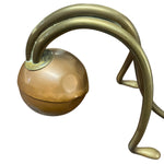 Load image into Gallery viewer, Decorative candle holder with a spherical base and curved arm on a white background
