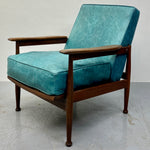 Load image into Gallery viewer, Turquoise Leather Lounge chair
