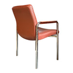 Load image into Gallery viewer, Brown leather chair with chrome frame on a white background
