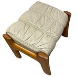Load image into Gallery viewer, cream leather ottoman
