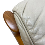 Load image into Gallery viewer, leather and wood chair arm
